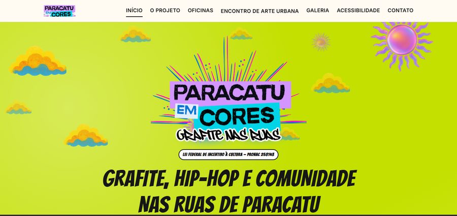 Captura de tela do site Paracatu em Cores